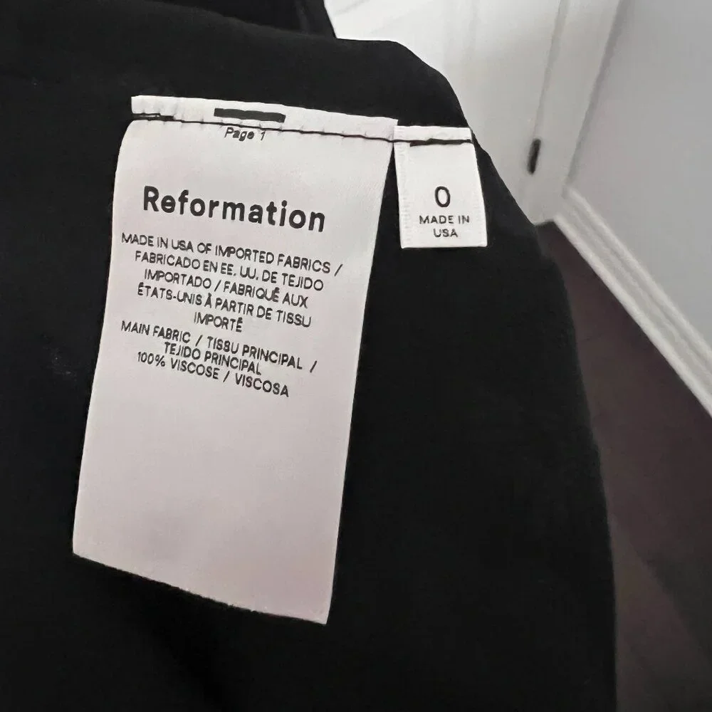 Reformation black Kourtney midi dress SIZE S - Picture 4 of 12